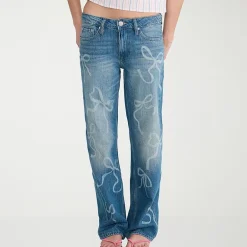 AEROPOSTALE Womens Juniors Mid Rise Baggy Fit Jean