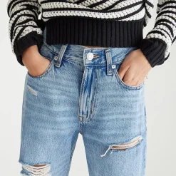 AEROPOSTALE Womens Juniors Short High Rise Baggy Fit Jean