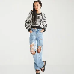AEROPOSTALE Womens Juniors Short High Rise Baggy Fit Jean