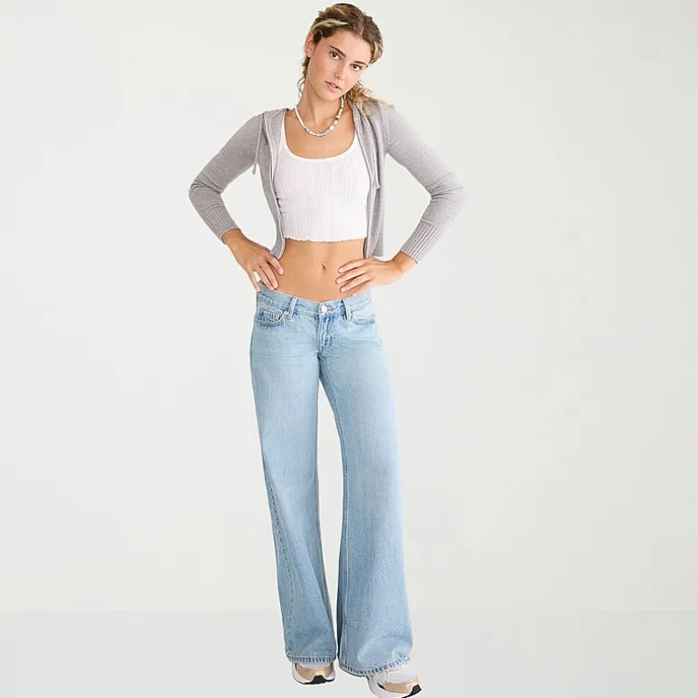 AEROPOSTALE Womens Juniors Short Mid Rise Wide Leg Jean