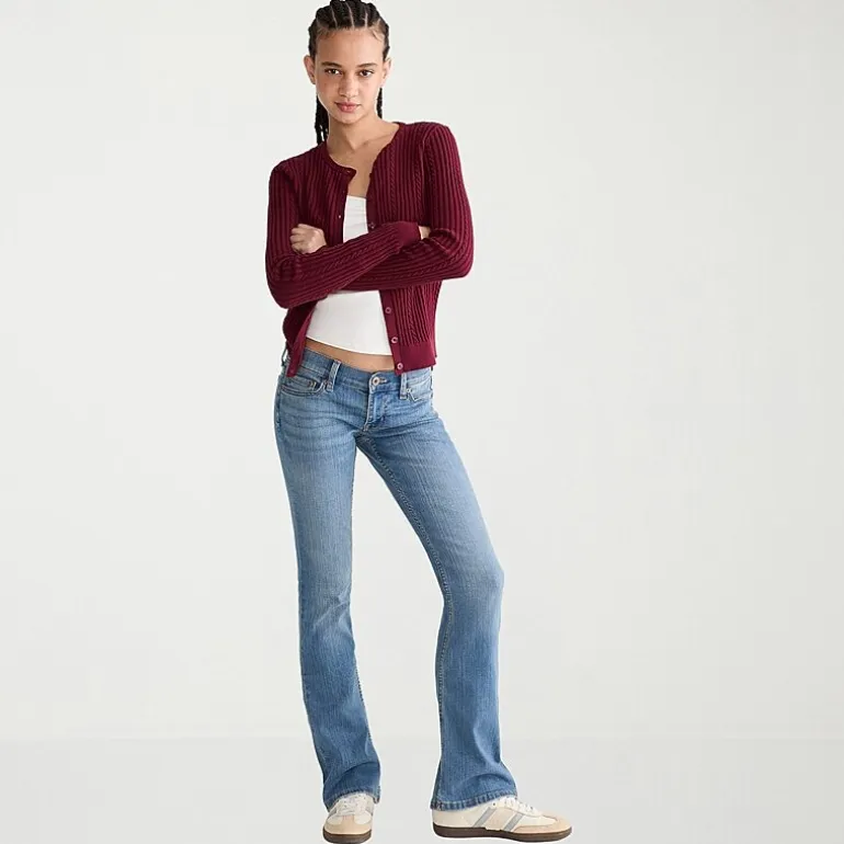 AEROPOSTALE Womens Juniors Short Mid Rise Bootcut Jean