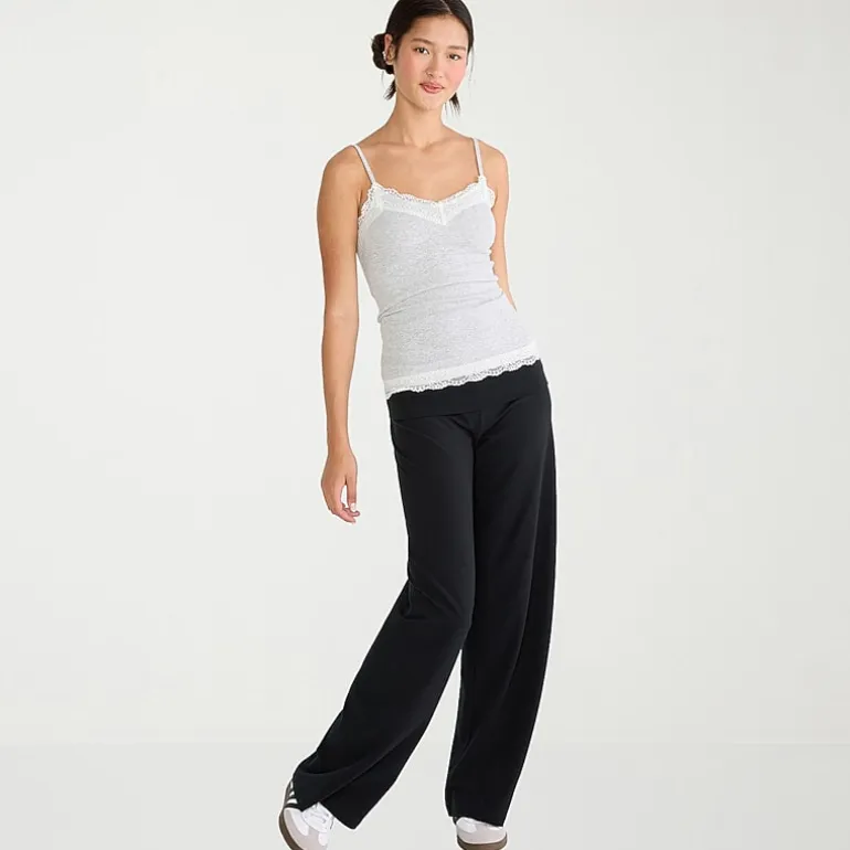 AEROPOSTALE Womens Juniors Wide Leg Mid Rise Lounge Pant