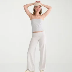 AEROPOSTALE Womens Juniors Wide Leg Mid Rise Lounge Pant