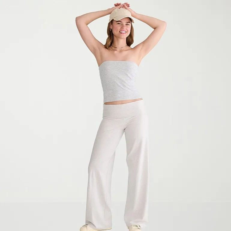 AEROPOSTALE Womens Juniors Wide Leg Mid Rise Lounge Pant