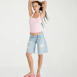 AEROPOSTALE Womens Mid Rise Juniors Denim Short