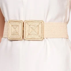 AGP PARIS Beige Hook Buckle Women's Belt