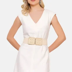 AGP PARIS Beige Hook Buckle Women's Belt