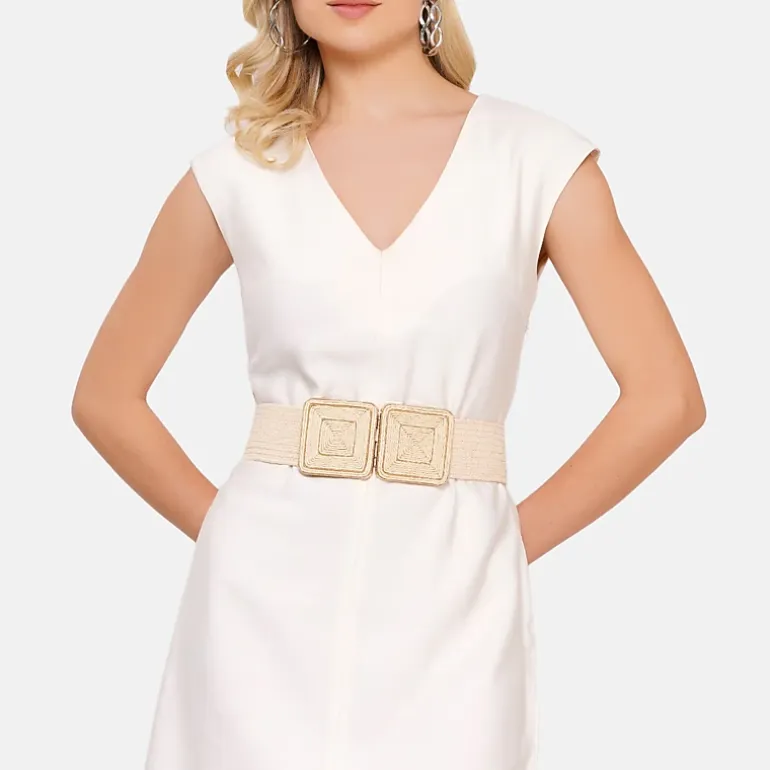 AGP PARIS Beige Hook Buckle Women's Belt