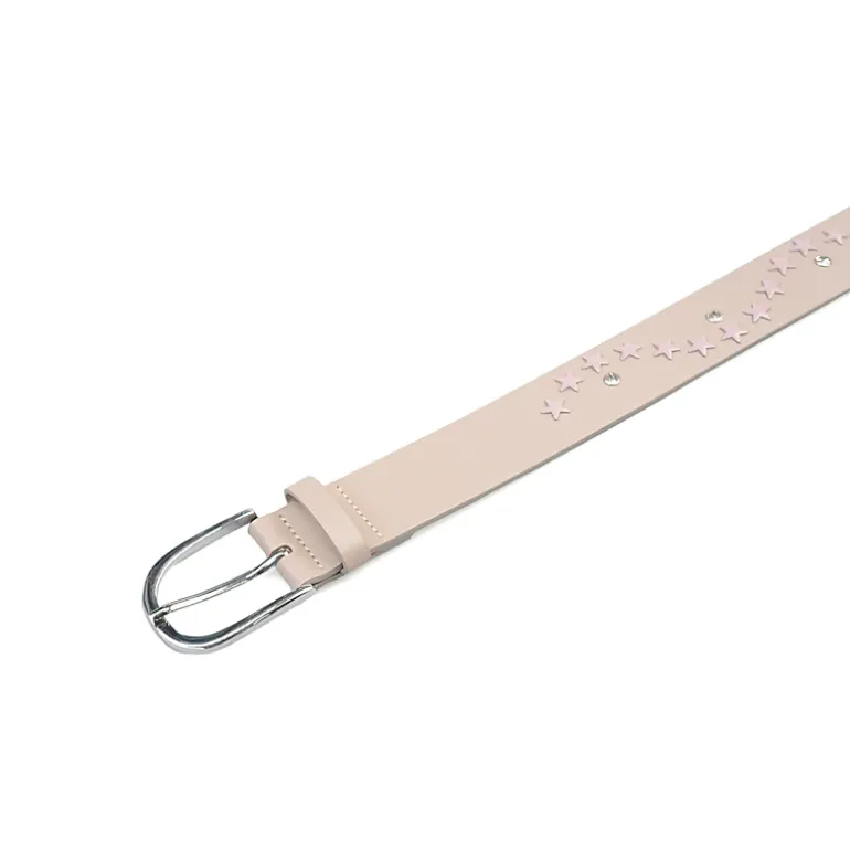 AGP PARIS Beige Star Motif Women's Belt