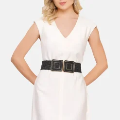 AGP PARIS Black Hook Buckle Women's Belt