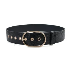 AGP PARIS Black Snake Print Women's Belt
