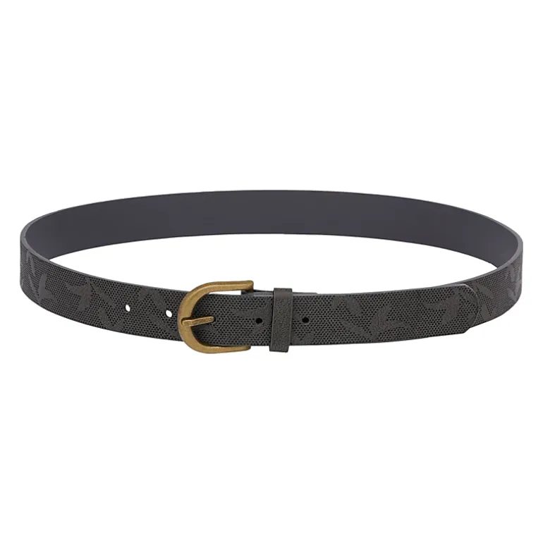 AGP PARIS Dark Gray Floral Print Women's Belt