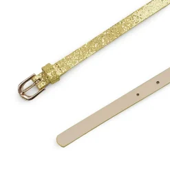 AGP PARIS Gold Snake Print Women's Belt