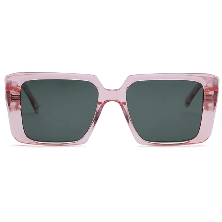 AGP PARIS Women's Chunky Transparent Square Acetate Polarized Lens UV400 Sunglasses