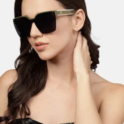 AGP PARIS Women's Classic Square Acetate Gradient Lens UV400 Sunglasses