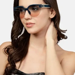 AGP PARIS Women's Clubmaster Acetate Gradient Lens UV400 Sunglasses