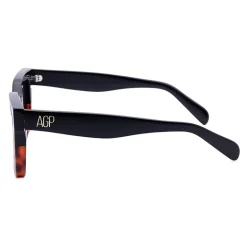 AGP PARIS Women's Two-Tone Geometric Edge Acetate Polarized Lens UV400 Sunglasses