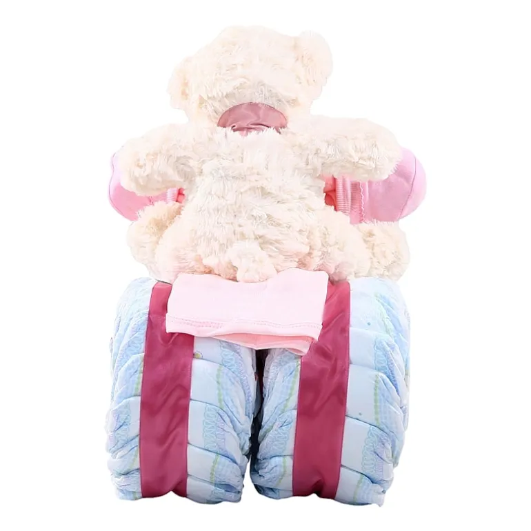 Alder Creek Pink Tricycle Diaper Cake Food Set
