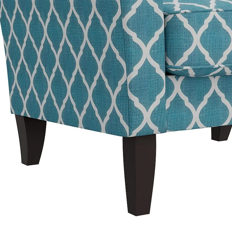 Alex Transitional Flared Arm Accent Chair in Trellis Fabric