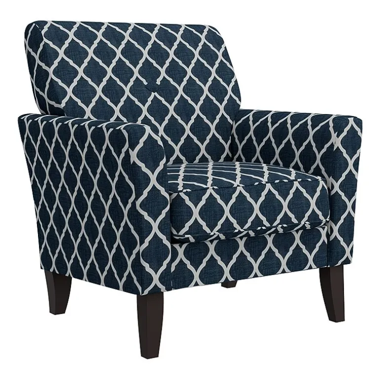 Alex Transitional Flared Arm Accent Chair in Trellis Fabric