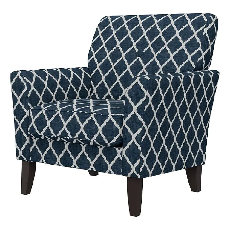 Alex Transitional Flared Arm Accent Chair in Trellis Fabric