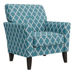 Alex Transitional Flared Arm Accent Chair in Trellis Fabric