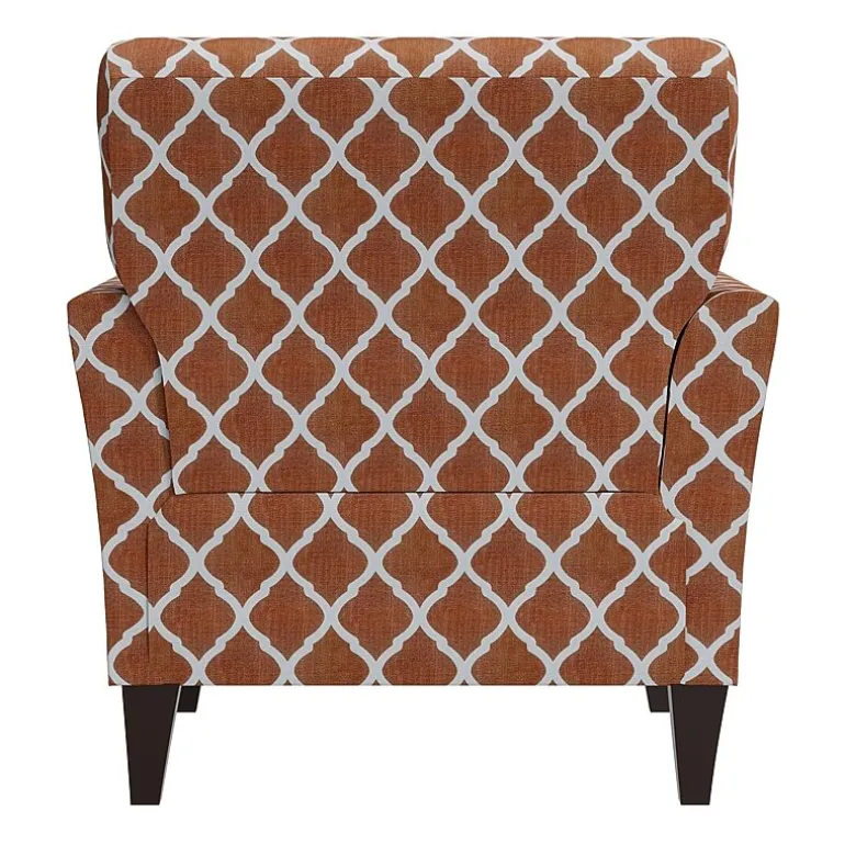 Alex Transitional Flared Arm Accent Chair in Trellis Fabric