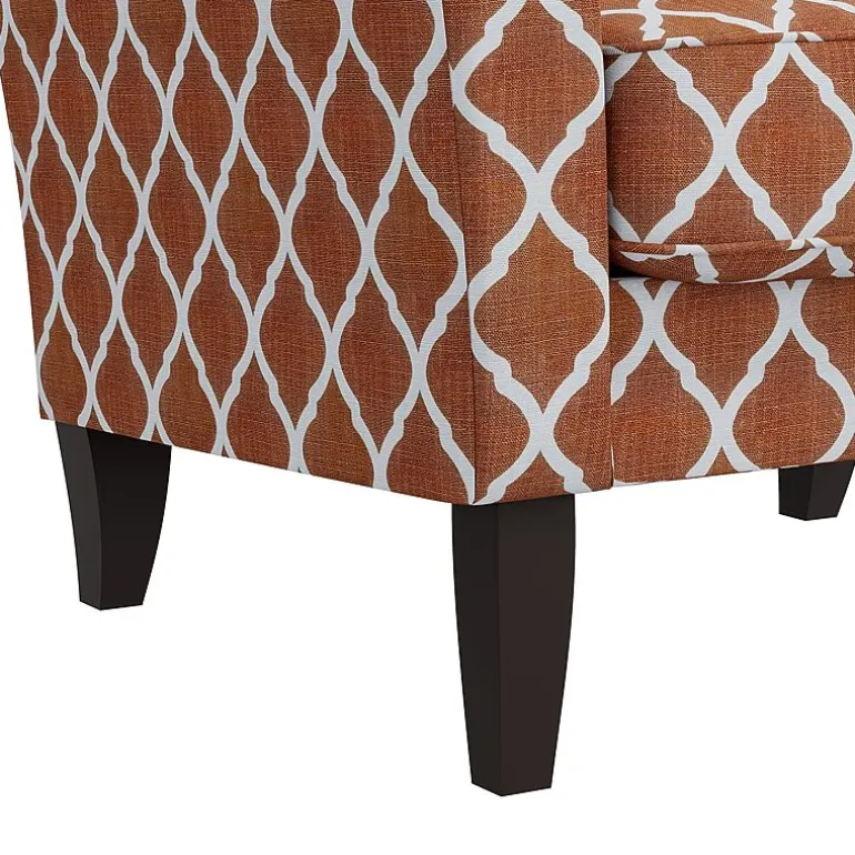 Alex Transitional Flared Arm Accent Chair in Trellis Fabric