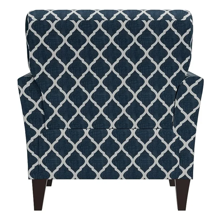 Alex Transitional Flared Arm Accent Chair in Trellis Fabric