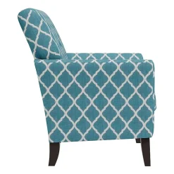 Alex Transitional Flared Arm Accent Chair in Trellis Fabric