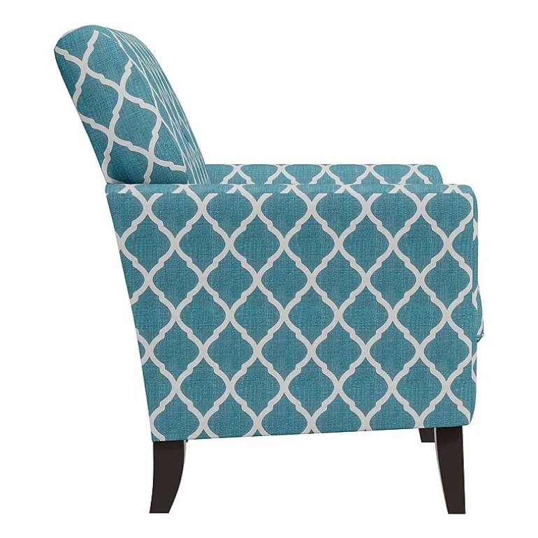 Alex Transitional Flared Arm Accent Chair in Trellis Fabric