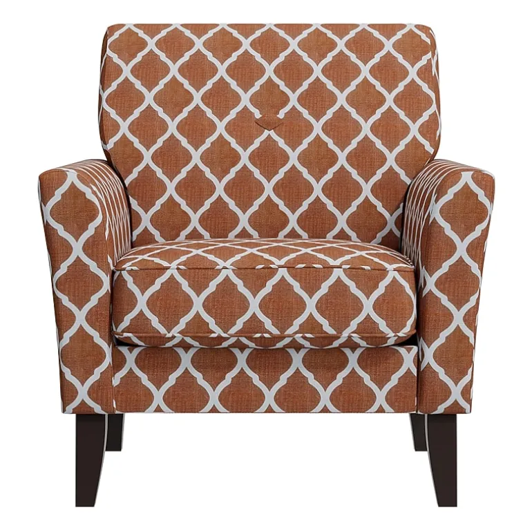 Alex Transitional Flared Arm Accent Chair in Trellis Fabric