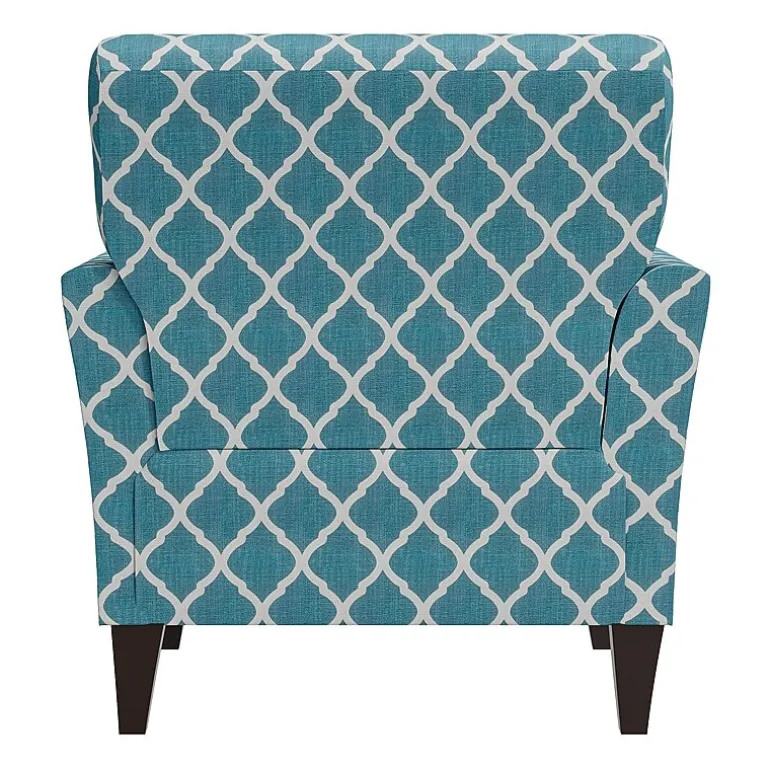 Alex Transitional Flared Arm Accent Chair in Trellis Fabric