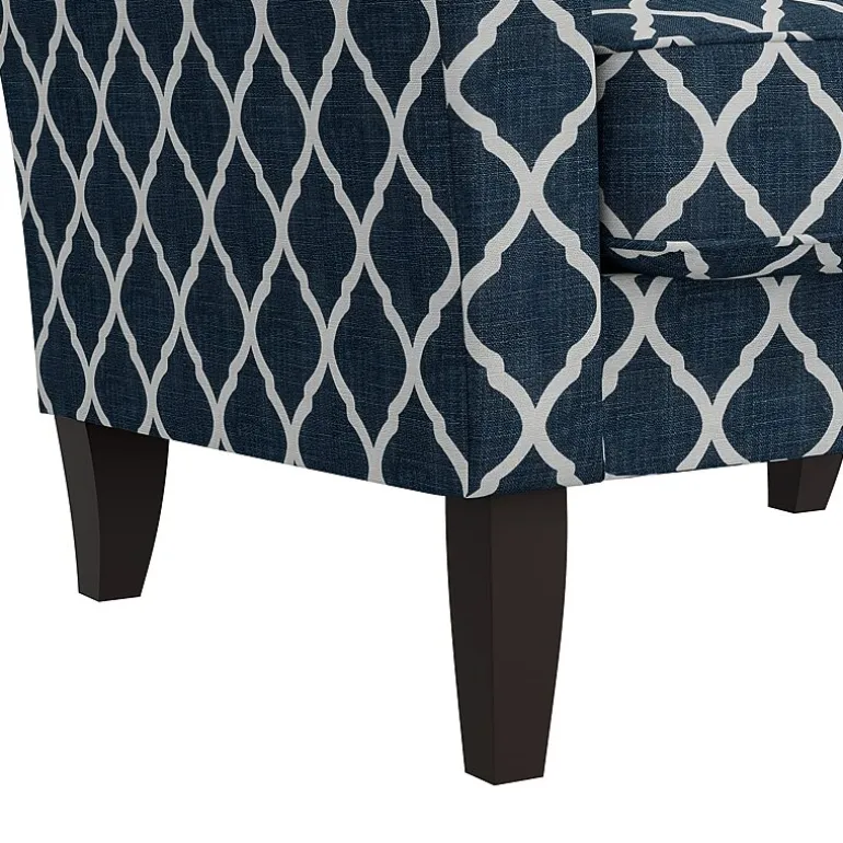Alex Transitional Flared Arm Accent Chair in Trellis Fabric