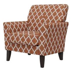 Alex Transitional Flared Arm Accent Chair in Trellis Fabric