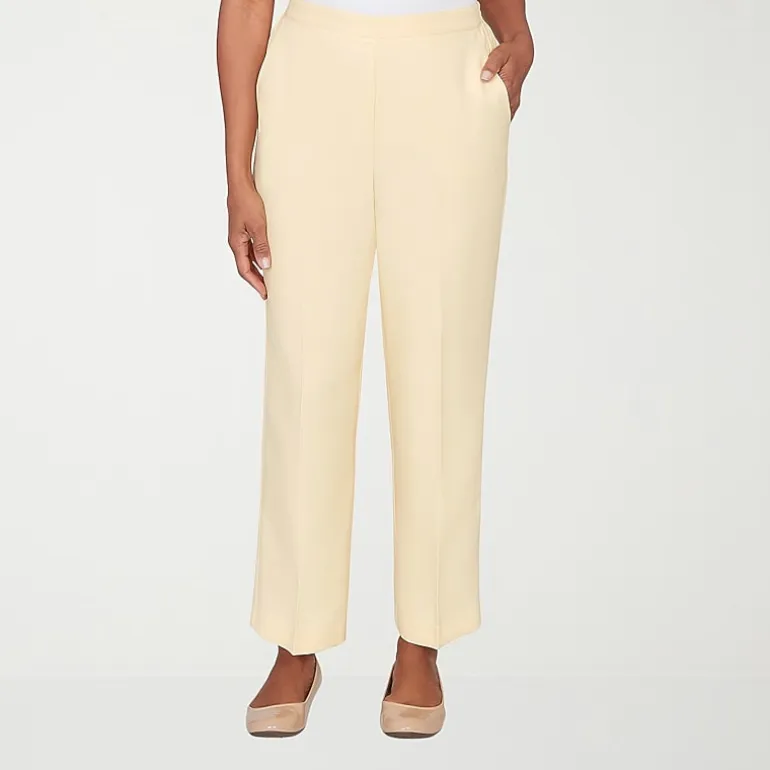 Alfred Dunner Al Fresco Womens Straight Mid Rise Pull-On Pant