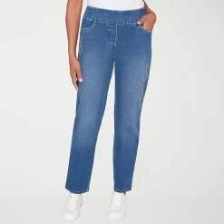 Alfred Dunner Austin Womens Mid Rise Straight Leg Jean