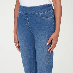 Alfred Dunner Austin Womens Mid Rise Straight Leg Jean