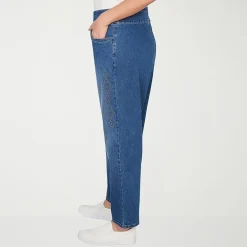 Alfred Dunner Austin Womens Mid Rise Straight Leg Jean