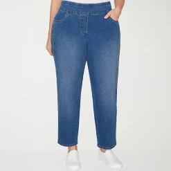 Alfred Dunner Austin Womens Mid Rise Straight Leg Jean