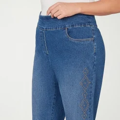Alfred Dunner Austin Womens Mid Rise Straight Leg Jean