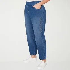 Alfred Dunner Austin Womens Mid Rise Straight Leg Jean