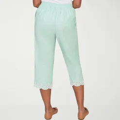 Alfred Dunner Caribbean Blues Womens Misses Short Straight Capri Pant