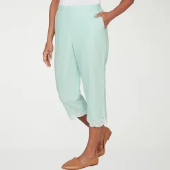 Alfred Dunner Caribbean Blues Womens Misses Short Straight Capri Pant