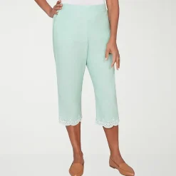 Alfred Dunner Caribbean Blues Womens Misses Short Straight Capri Pant