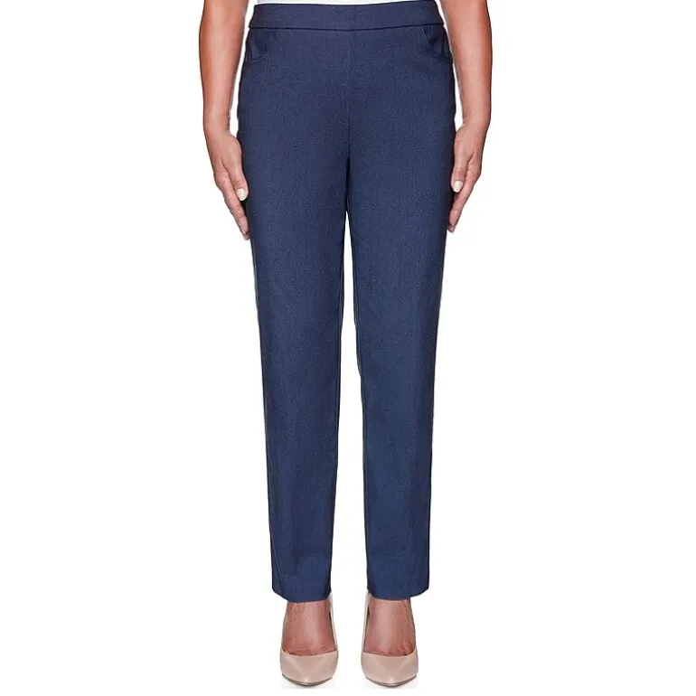 Alfred Dunner Classics Womens Slim Mid Rise Pull-On Pant