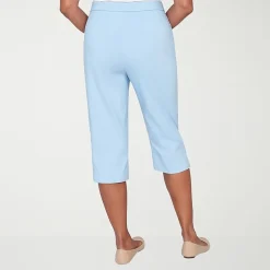 Alfred Dunner Classics Womens Stretch Fabric Straight Mid Rise Capri Pant