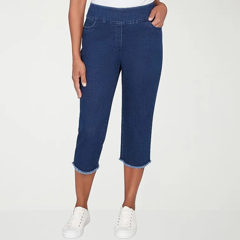 Alfred Dunner Classics Womens Mid Rise Capri Jean