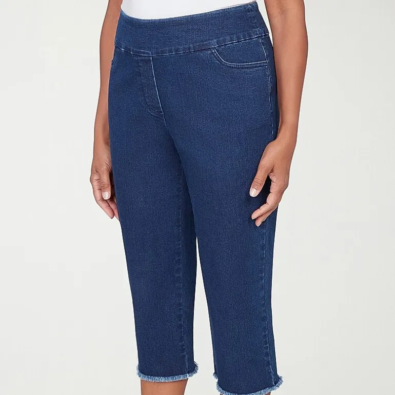 Alfred Dunner Classics Womens Mid Rise Capri Jean