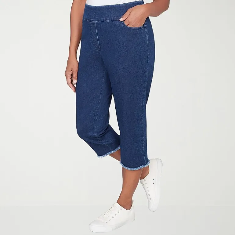 Alfred Dunner Classics Womens Mid Rise Capri Jean